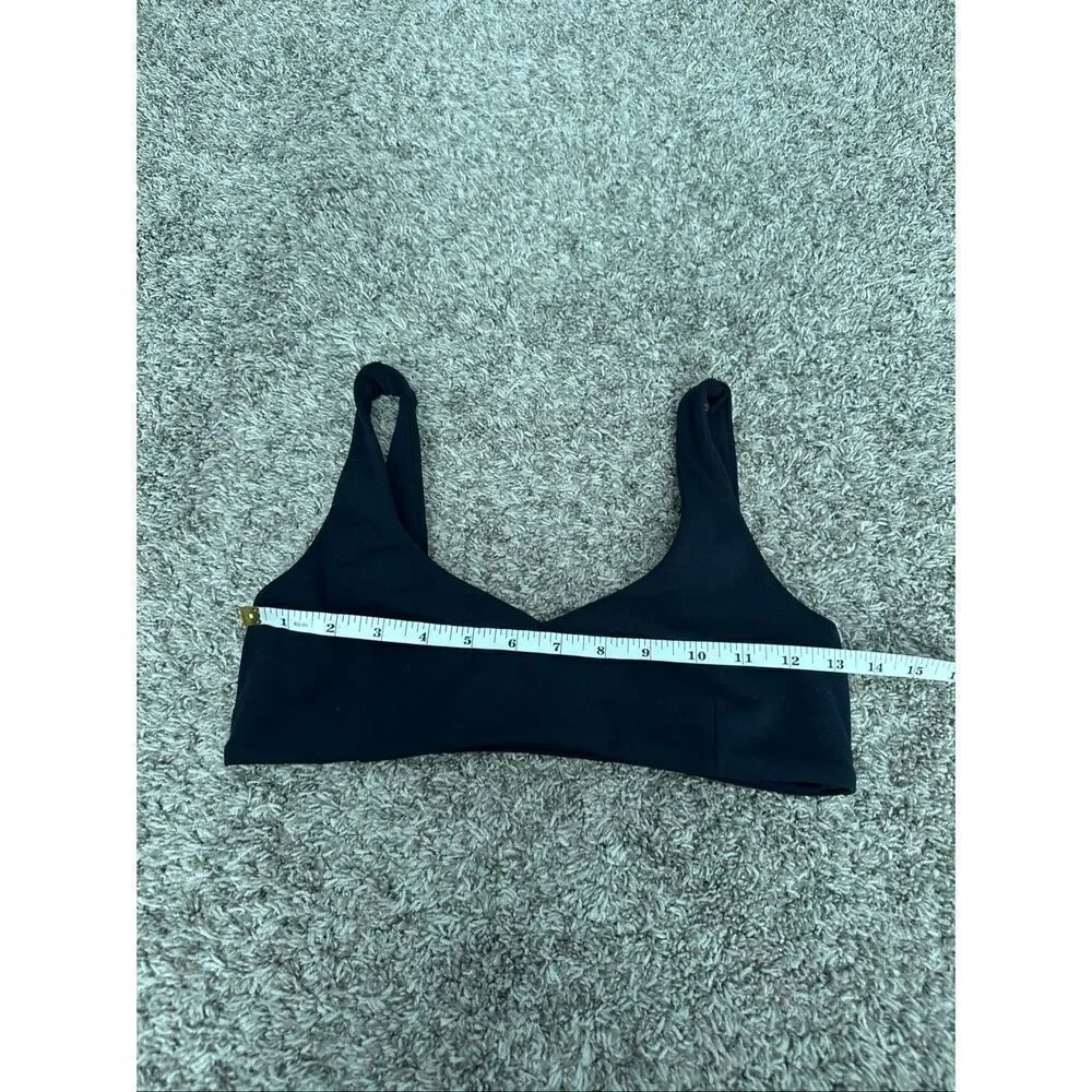 Alphalete Olivia Sculpt Bra Black Minimal Square Neck Bra Gym Workout Lifting S